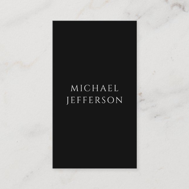 Elegant Plain Black White Personalised Custom Enclosure Card (Front)