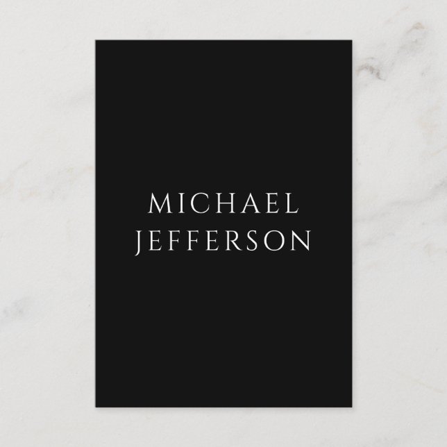 Elegant Plain Black White Personalised Custom Enclosure Card (Front)