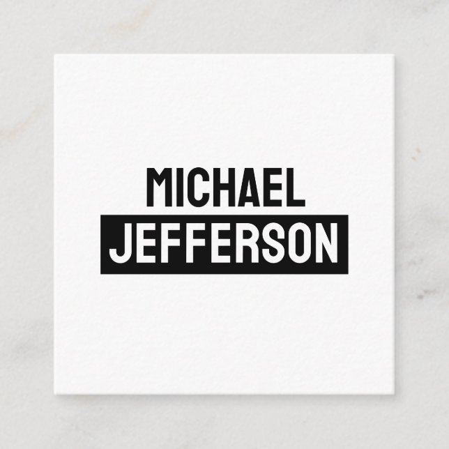 Elegant Plain Black White Personalised Custom Enclosure Card (Front)