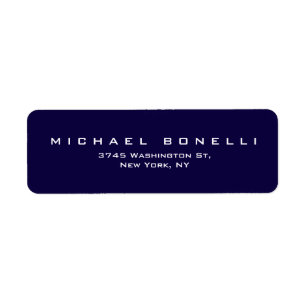 Elegant Plain Dark Blue Return Address Label