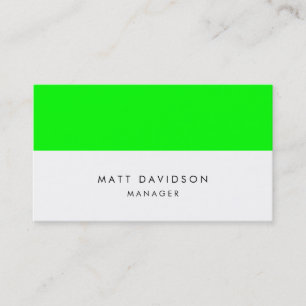 Elegant Plain Green White Stripes Professional Business Card