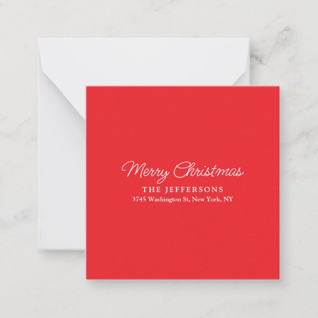 Elegant Plain Minimalist Modern Holiday Season Card (Front)