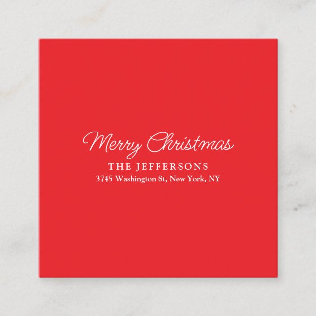 Elegant Plain Minimalist Modern Holiday Season Enclosure Card (Front)