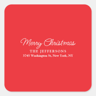 Elegant Plain Minimalist Modern Holiday Season Square Sticker