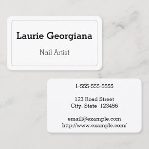 Elegant & Plain Nail Artist Business Card