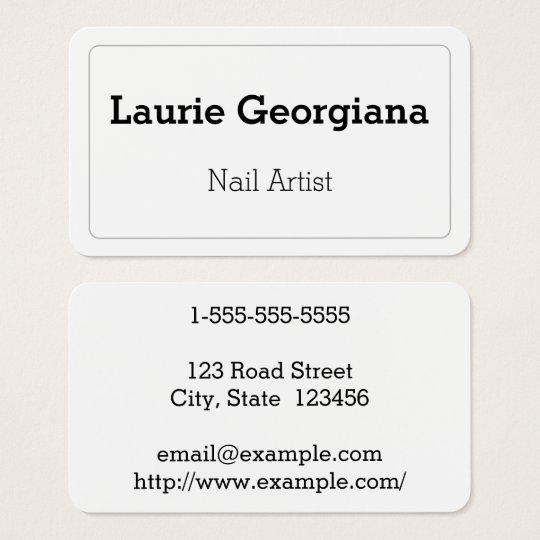 Elegant & Plain Nail Artist Business Card