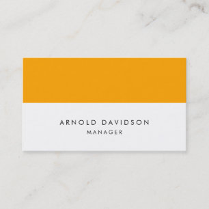 Elegant Plain Orange White Stripes Professional Business Card