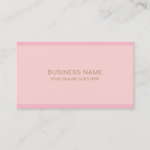 Elegant Plain Pink Gold Hand Script Text Modern Business Card