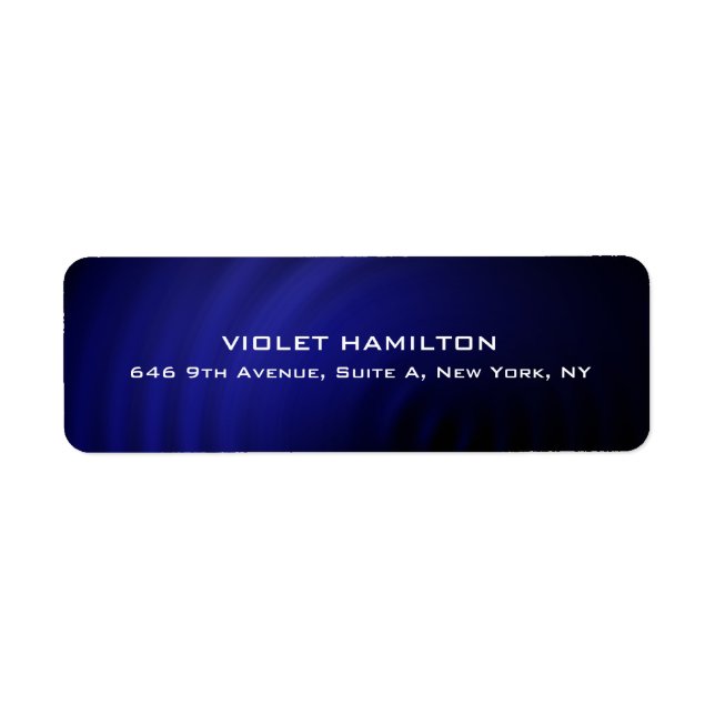 Elegant Plain Simple Blue Professional Modern Return Address Label (Front)