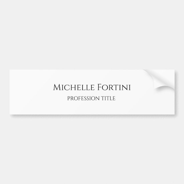 Elegant Plain Simple Minimalist Bumper Sticker (Front)