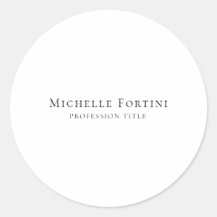 Elegant Plain Simple Minimalist Classic Round Sticker