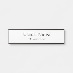 Elegant Plain Simple Minimalist Door Sign