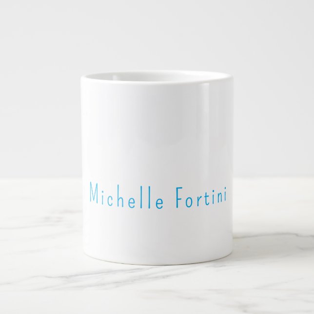 Elegant Plain Simple Minimalist Large Coffee Mug (Front)