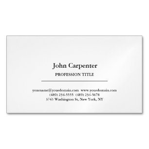 Elegant Plain Simple Minimalist Magnetic Business Card