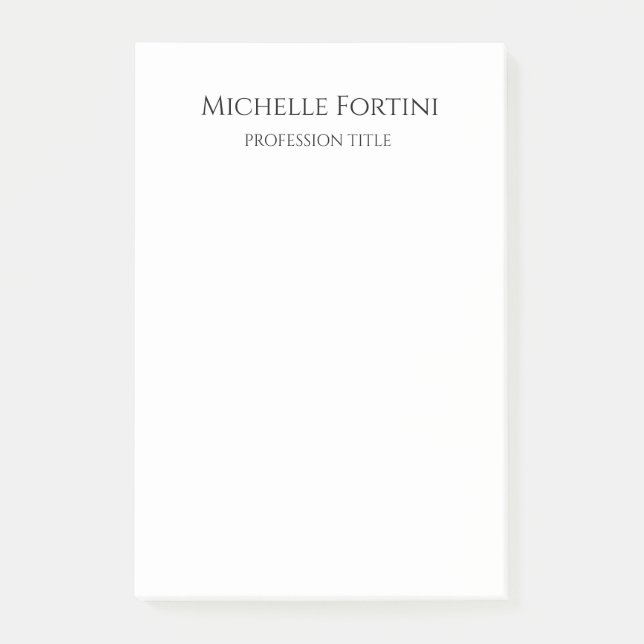 Elegant Plain Simple Minimalist Post-it Notes (Front)