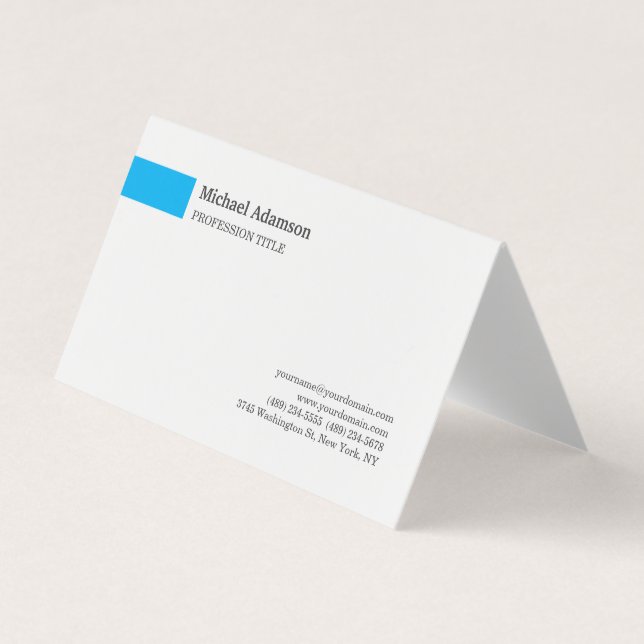 Elegant Plain Simple Minimalist Profile  Business Card (Front)