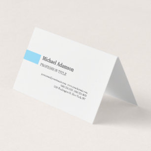 Elegant Plain Simple Minimalist Profile Business Card