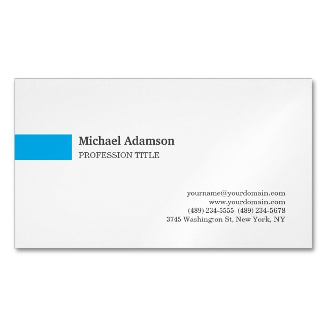 Elegant Plain Simple Minimalist Profile  Magnetic Business Card (Front)