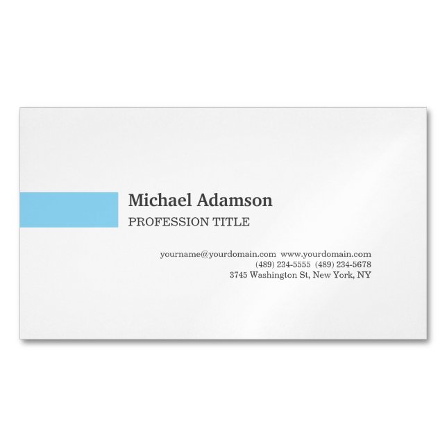 Elegant Plain Simple Minimalist Profile Magnetic Business Card (Front)