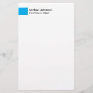 Elegant Plain Simple Minimalist Profile Stationery
