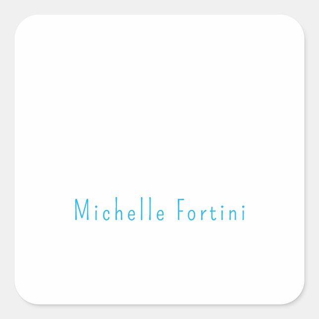 Elegant Plain Simple Minimalist Square Sticker (Front)