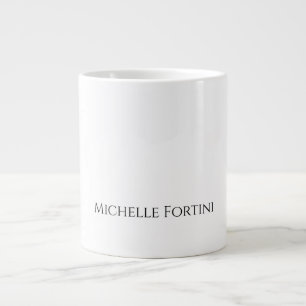 Elegant Plain Simple Minimalist Your Name Large Coffee Mug