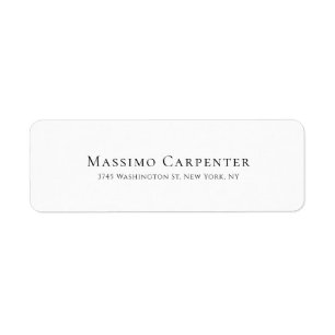 Elegant Plain Simple Modern Minimalist Return Address Label