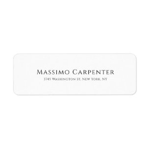 Elegant Plain Simple Modern Minimalist Return Address Label