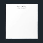 Elegant Plain Simple Professional Notepad<br><div class="desc">Choose from Different Types and Sizes. Stylish Classical Simple Template For All Professions.</div>