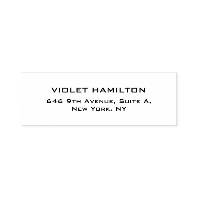 Elegant Plain Simple White Professional Modern Self-inking Stamp (Design)