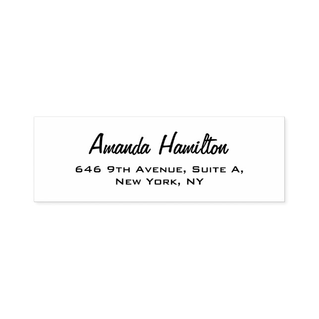 Elegant Plain White Professional Handwriting Self-inking Stamp (Design)