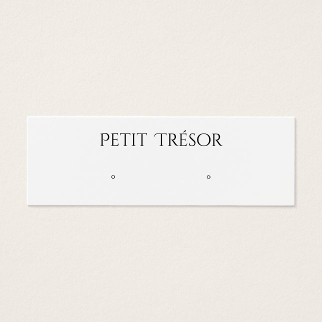 Elegant Plain White Stud Earring Display (Front)