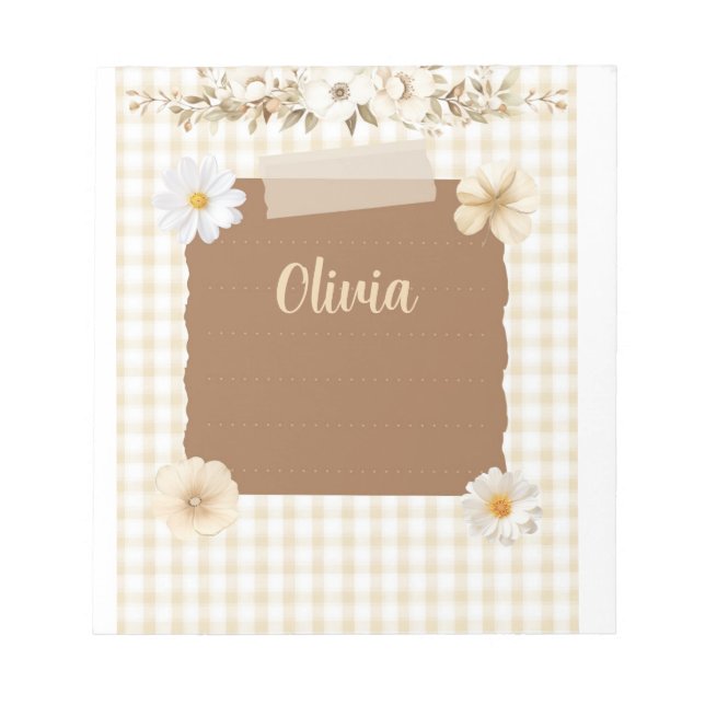 Elegant Planner with Soft Stamp & Rose Accents – C Notepad (Front)