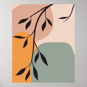 Elegant plant art design  poster