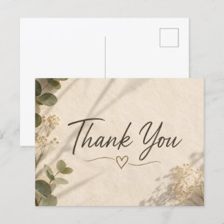 Elegant Plant Botanical Thank You Postcard