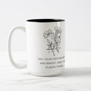 Elegant Plant Mum Christmas Gift - Plants Thrive Two-Tone Coffee Mug