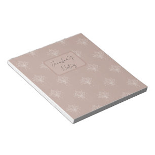 Elegant Plaster Pink Peach Pretty Floral Lotus Notepad