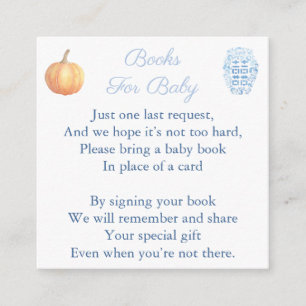 Elegant Please Bring A Book Autumn Baby Shower Enclosure Card