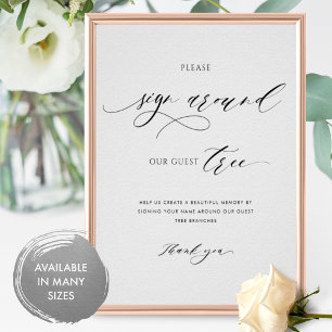 Elegant Please Sign Around Our Guest Tree Sign