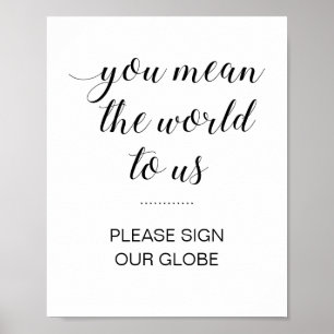 Elegant Please Sign Our Globe Wedding