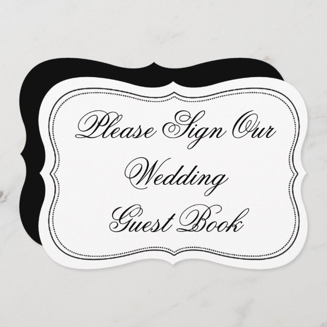 Elegant Please Sign Our Wedding Guest Book Sign (Front/Back)