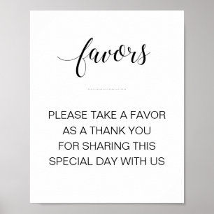 Elegant Please Take A Favour Wedding Sign