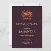 Elegant Plum Gothic Bridal Shower Invite