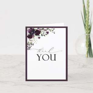 Elegant Plum Purple Calligraphy Thank You Card