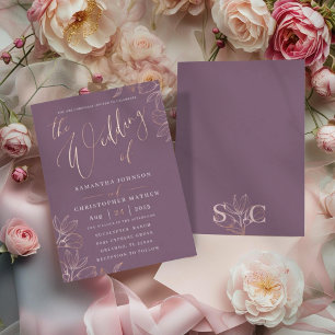 Elegant Plum & Rose Gold Botanical The Wedding Of