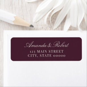 Elegant Plum Wedding Return Address Label