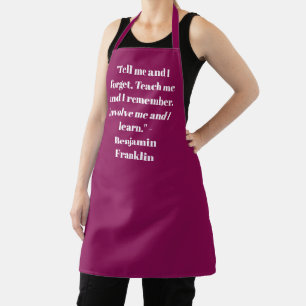 Elegant plum white custom name text phrase quote  apron