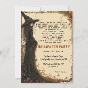 Elegant Poem Spooktacular I Witch Beige Halloween Invitation