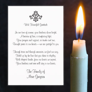 Elegant Poem Sympathy Thank You Notes