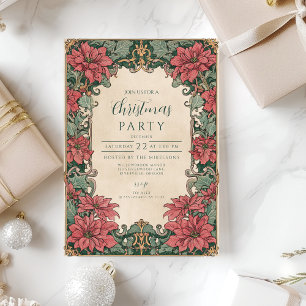 Elegant Poinsettia Christmas Invitation